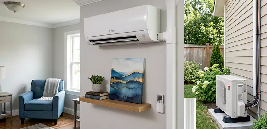 Wall Mounted Heat Pump Setup in Soledad